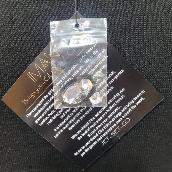 NEW! IMAN Jeweled Embellished "Touch of Cashmere" Sweater Tunic, Black - Picture 9 of 14